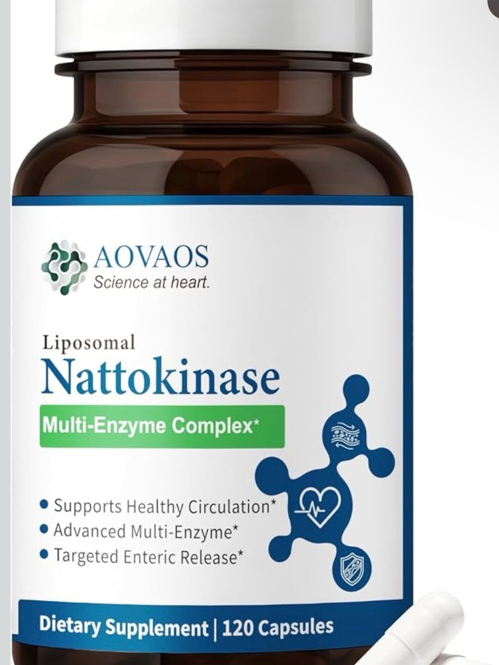 Liposomal Nattokinase Multi-Enzyme Complex - White & Blue